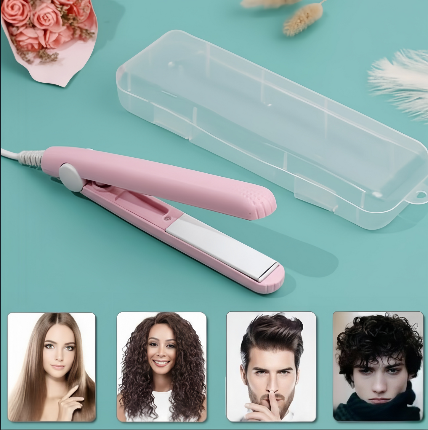 2-in-1 Mini Hair Straightener and Curler