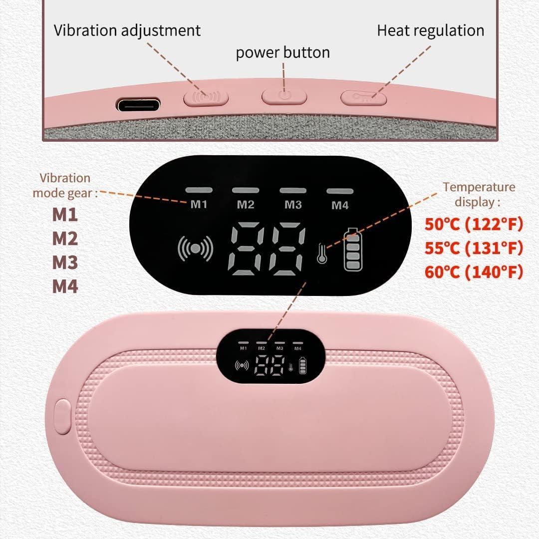 Period Cramp Relief Waist Belt Heating Pads with Vibration Modes