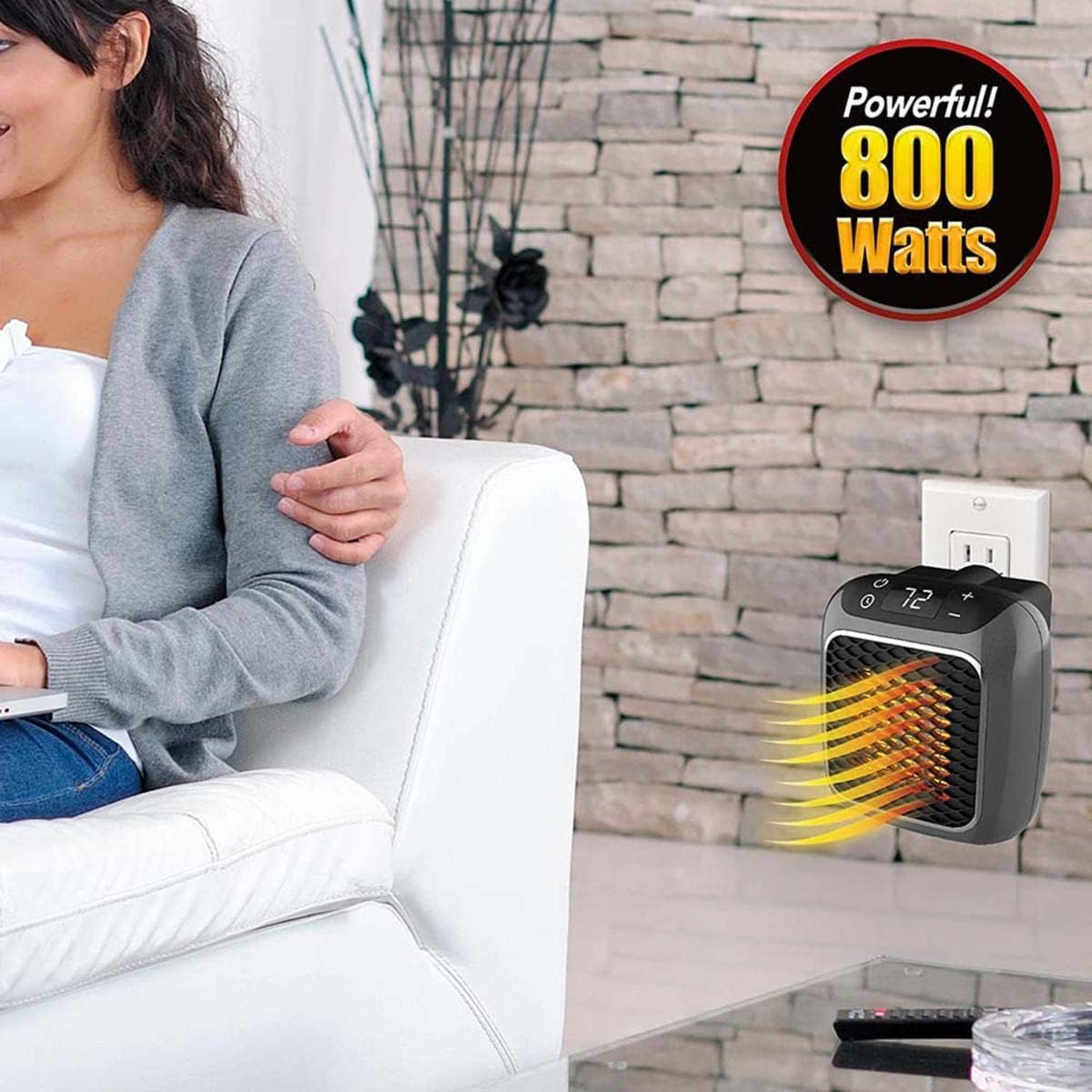 Portable 800W Electric Wall Outlet Heater